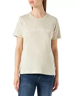 Koszulki i topy damskie - Calvin Klein Core Logo Koszulka damska, Bleached Stone, S - miniaturka - grafika 1