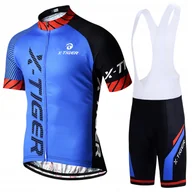 Spodenki rowerowe - Spodenki Rowerowe Koszulka Komplet Męski Z Wkładką Żelową X-Tiger Szelki XL - miniaturka - grafika 1