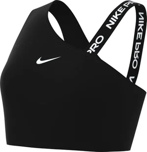 Nike Biustonosz sportowy W Np Swoosh Ms Asym Bra, Black/Black/White/White, FV6526-010, S - Biustonosze - miniaturka - grafika 1