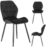 Krzesła - ME. LUCKY Krzesło Welur Czarne - miniaturka - grafika 1