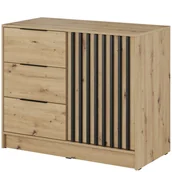 Komody - Komoda 105 Nelly Nelly Piaski Meble Artisan / Lamela Czarna - miniaturka - grafika 1