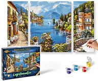 Malowanie po numerach - Schipper 609260818 Malowanie według liczb - Lago Romantico - obrazy do malowania dla dorosłych, w zestawie pędzel i farby akrylowe, tryptyk, 50 x 80 cm - miniaturka - grafika 1