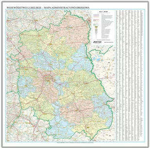 EkoGraf, Województwo lubelskie mapa ścienna na podkładzie w drewnianej ramie, 1:200 000 - Mapy i plansze edukacyjne - miniaturka - grafika 1