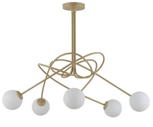 Sigma złota lampa sufitowa do salonu 33357 VELVET 5 nowoczesny złoty żyrandol szklane kule 33357 - Lampy sufitowe - miniaturka - grafika 1