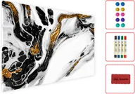 Biuro i firma OUTLET - OUTLET Tablica magnetyczna metalowa MARMUR ZŁOTY BIAŁY 90x60cm MetalBoards blacha z nadrukiem na wszystkie rodzaje magnesów + zestaw akcesoriów GRATIS - miniaturka - grafika 1
