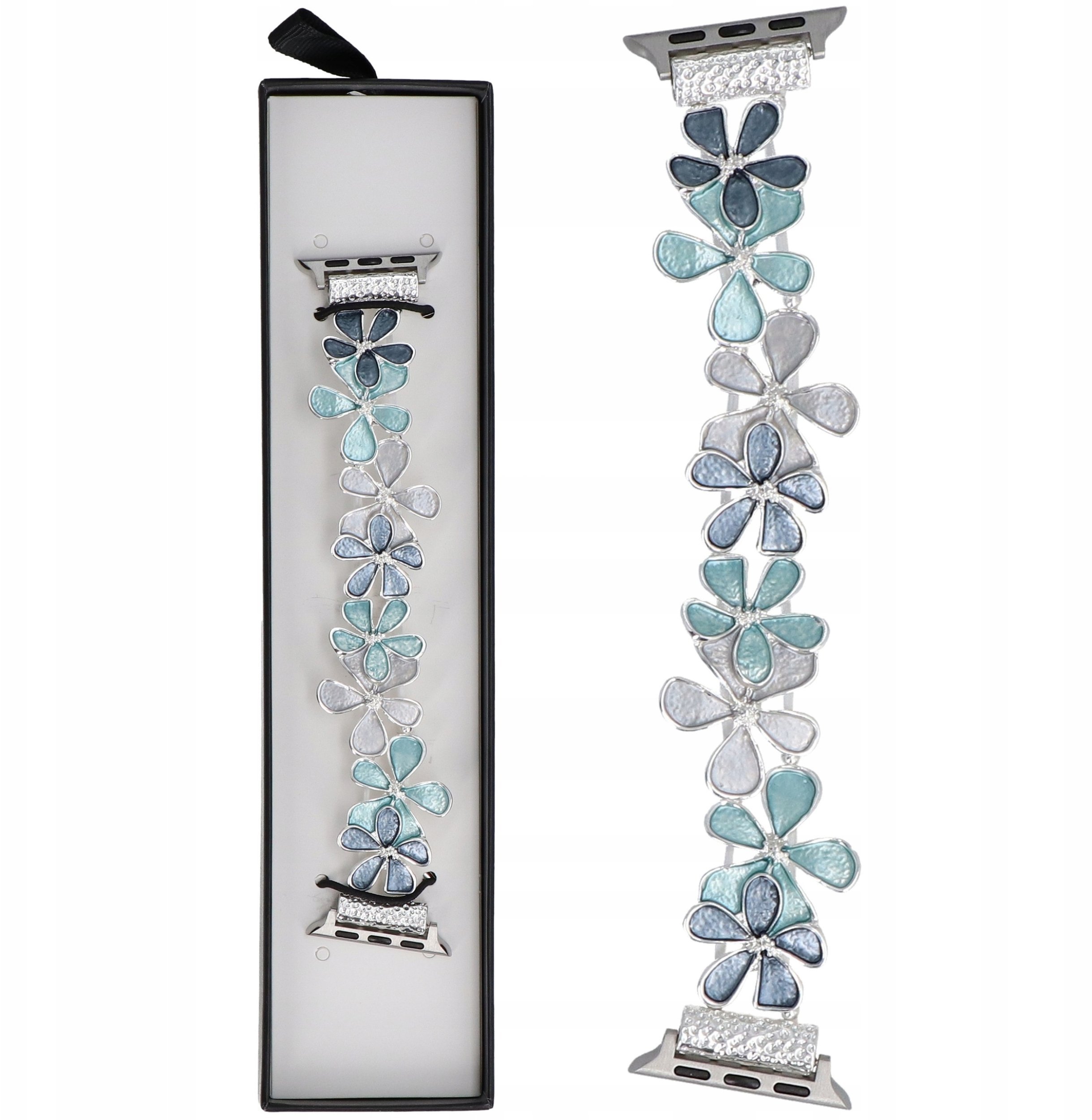 GlacierX bransoleta do smartwatcha Gleam Plumeria Stretch Bracelet Coastal Blue do Apple Watch 38/40/41mm Niebiesko-Zielona