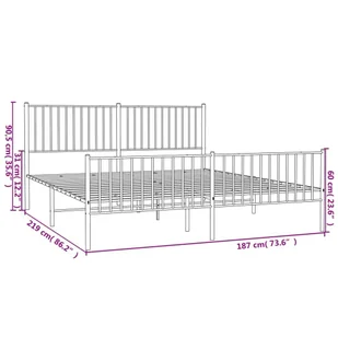 Metalowa rama łóżka z wezgłowiem i zanóżkiem, biała, 183x213 cm Lumarko! - Łóżka - miniaturka - grafika 10