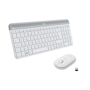 Logitech Slim Wireless Keyboard and Mouse Combo MK470 klawiatura USB QWERTY Włoski Biały - Klawiatury - miniaturka - grafika 1