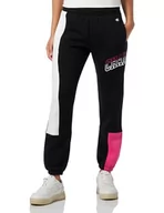 Spodnie sportowe damskie - Mistrz Legacy Color Punch W-Light Powerblend Fleece High-Waist Elastic Cuff spodnie dresowe damskie, Czarny/Off White/Fuksja, L - miniaturka - grafika 1