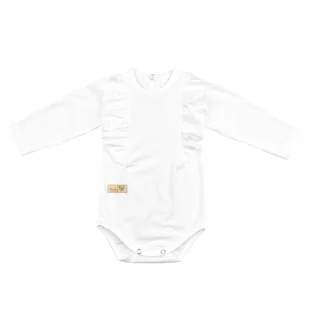 Baby 01379 Body Niemowlęce Dł Rękaw Falbanka Ecru 80/86 - Body dla niemowląt - miniaturka - grafika 1