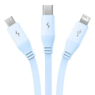 Kabel ładowania 3w1 Baseus USB do USB-C, USB-M, Lightning 3,5A, 1,1m (niebieski) - Kable - miniaturka - grafika 19