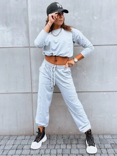 Komplet dresowy damski CHARM jasnoszary Dstreet AY0958-XL - Dresy damskie - miniaturka - grafika 1