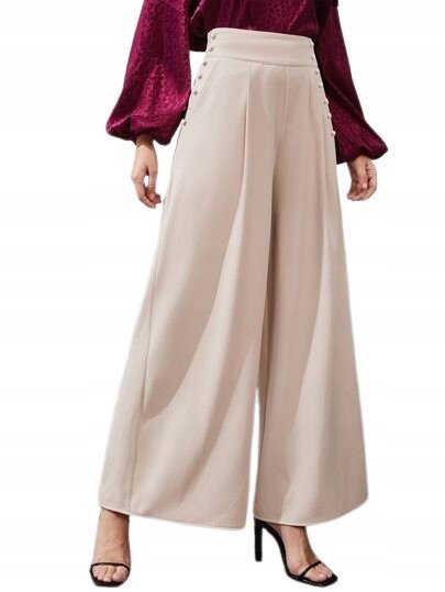 SHEIN SPODNIE DAMSKIE ELEGANCKIE BEŻOWE 44 V9G