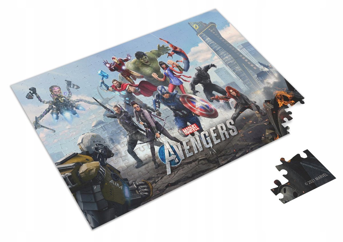 PUZZLE Avengers Marvel Bohaterowie + IMIĘ Pudełko 120 el.