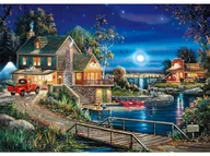Zabawki kreatywne - Haft Diamentowy, Obraz, Mozaika Diamentowa Diamond Painting, Gospodarstwo Nocą 40X30Cm - miniaturka - grafika 1