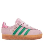 Buty dla dziewczynek - Sneakersy adidas Gazelle Comfort Closure JP7138 Różowy - miniaturka - grafika 1