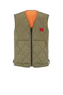 Garnitury - HUGO Bethano2321 męska kamizelka wodoodporna z czerwonym logo, Open Green345., M - miniaturka - grafika 1