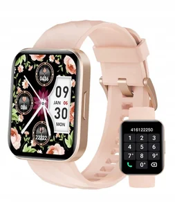 Smartwatch różowy rozmowy sport tętno ciśnienie IP68 iOS Android - Smartwatch - miniaturka - grafika 1