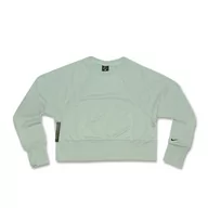 Bluzy damskie - Bluza damska Nike Dri-Fit Fleece Get Fit Lux Crew Sweatshirt Zielona - CD4308-321-XS - miniaturka - grafika 1