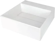 Umywalki - Umywalka nablatowa Deante Correo 40 cm kwadratowa biały mat CQR_AU4M - miniaturka - grafika 1