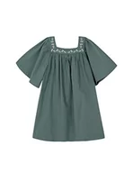 Sukienki - Gocco Zielona sukienka z haftem z rękawem dla dziewczynek, Zielonkawy, 11-12 lat - miniaturka - grafika 1