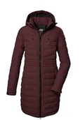Płaszcze damskie - killtec Damski pikowany płaszcz/płaszcz funkcyjny o wyglądzie puchu z odpinanym kapturem KOW 96 WMN QLTD CT, ciemnoczerwone wino, 42, 41812-000 - miniaturka - grafika 1
