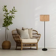 Lampy stojące - Briloner Lampa stojąca Slama, kolor naturalny, metal, trawa morska, E27 - miniaturka - grafika 1