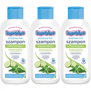 Bambino Rodzina, Szampon odświeżający, 3x400 ml - Szampony do włosów Bambino Rodzina, Szampon odświeżający, 3x400 ml - Szampony do włosów - miniaturka - grafika 1