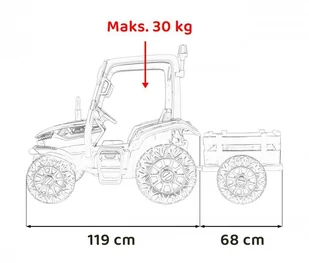 Traktor BLAST Z Przyczepką Zielony - Pojazdy elektryczne dla dzieci - miniaturka - grafika 3