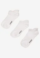 Skarpetki damskie - Białe Skarpety z Bawełny w Stylu Stopek Ozdobione Napisem Marenala - miniaturka - grafika 1