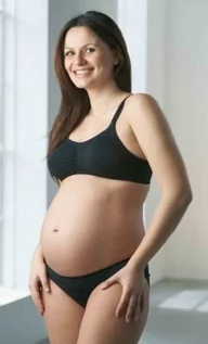 Biustonosze ciążowe - Medela, Cindy, Biustonosz Bezszwowy Dla Kobiet W Ciąży I Karmiących Piersią, Rozmiar L, Czarny - grafika 1
