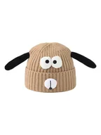 Czapki damskie - Chłopięca czapka zimowa Baranek z Aplikacją 3D beżowa Be Snazzy r.48/54 - miniaturka - grafika 1