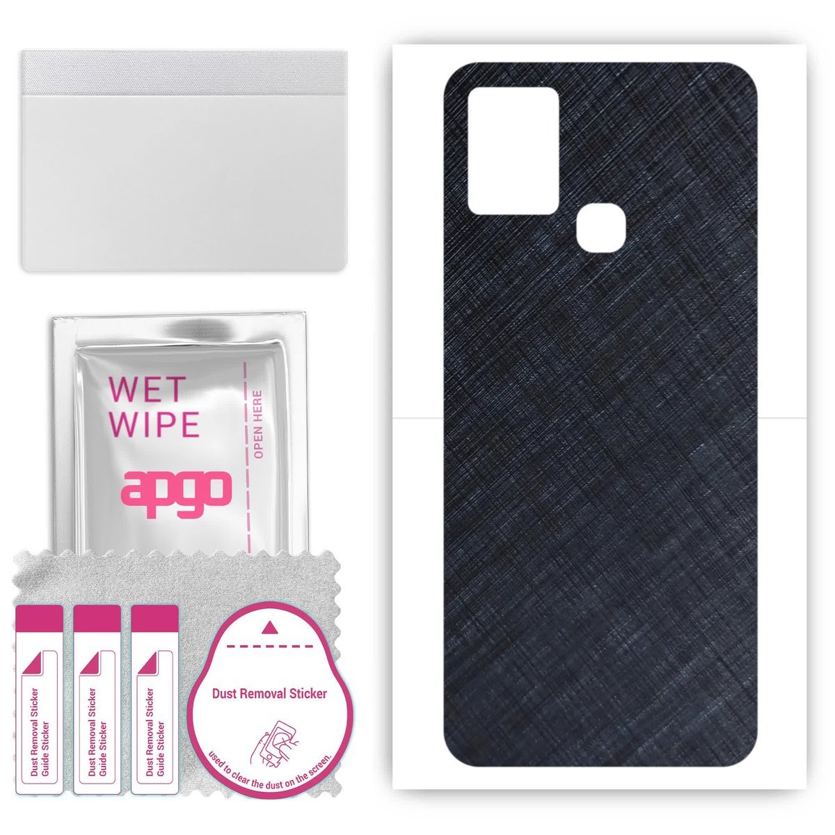 Folia naklejka skórka strukturalna na TYŁ do Infinix Smart 5A - Tytan Niebieski - apgo SKINS