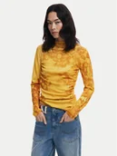 Swetry damskie - Desigual Golf Ottawa 25WWJF38 Żółty Regular Fit - miniaturka - grafika 1