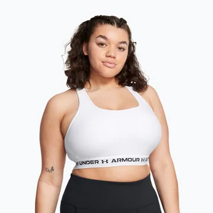 Biustonosz treningowy Under Armour Crossback Mid white/white/black | WYSYŁKA W 24H | 30 DNI NA ZWROT - Bielizna sportowa damska - miniaturka - grafika 1