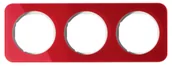 Klawisze i ramki - Berker Ramka potrójna potrójna R.1 - czerwona, element wewnętrzny biały - miniaturka - grafika 1