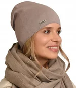 Czapki damskie - Jesienna CZAPKA damska nakrycie głowy polski producent latte gładka V3 - miniaturka - grafika 1