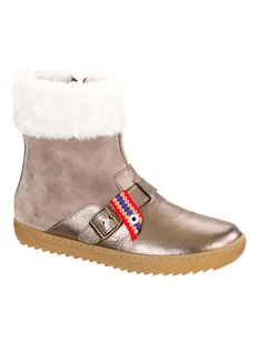 Birkenstock Skórzane botki "Sterling" w kolorze złotym - Botki damskie - miniaturka - grafika 1
