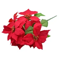 Sztuczne kwiaty - Gwiazda betlejemska bukiet 48 x 20 cm 7 sztuk zielono-czerwony - miniaturka - grafika 1