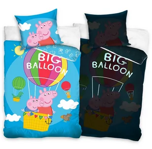 Carbotex pościel świecąca Świnka Peppa i Tomek w balonie - Pościel - miniaturka - grafika 1