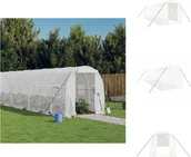 Szklarnie ogrodowe - vidaXL Szklarnia z ramą stalową biała 12 m² 6x2x2 m - Szklarnie - miniaturka - grafika 1