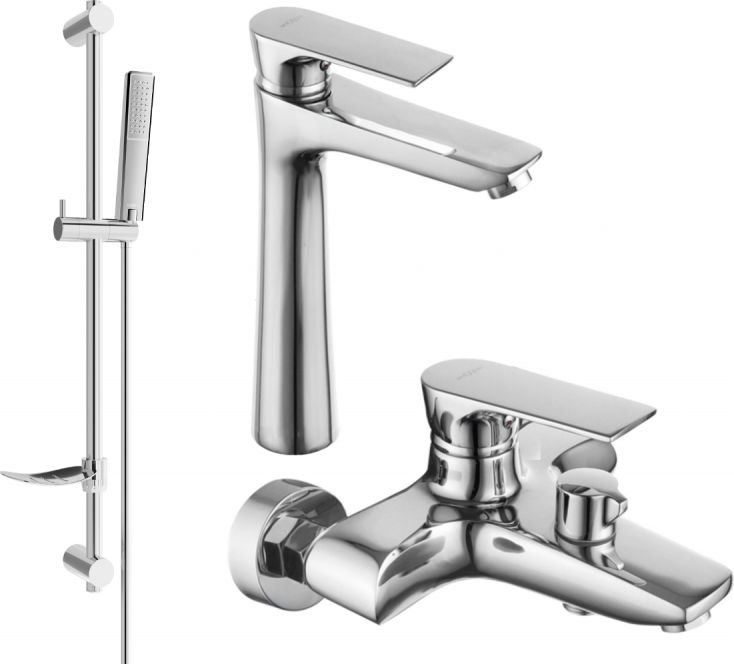 Mexen Axel DF72 zestaw wannowy, chrom - 73813DF72-00