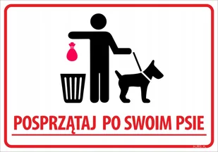 Tablica Uwaga! Posprzątaj po swoim psie 25x35cm - Akcesoria BHP - miniaturka - grafika 1