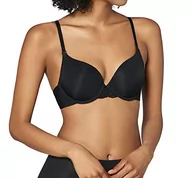 Biustonosze - Triumph Damski piękny biustonosz usztywniany Micro Whpm z fiszbinami, Czarny, 80B - miniaturka - grafika 1