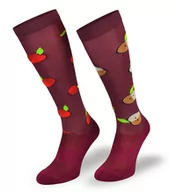 Skarpetki damskie - Podkolanówki jeździeckie COMODO SJP, jabłka bordo, 31/34 - miniaturka - grafika 1