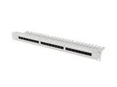 Szafy rack - Patch panel lanberg 24 port 1u 19" kat.6 utp z organizerem kablowym szary PPU6-1124-S - miniaturka - grafika 1