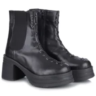 Botki damskie - Botki damskie Bombonella 8T G194 25K-1454 SYH DERI czarne R.38 - miniaturka - grafika 1