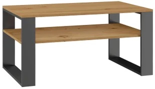 Prostokątny stolik kawowy z półką dąb artisan + antracyt H9-L45 - Ławy i stoliki kawowe - miniaturka - grafika 1