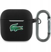 Akcesoria do słuchawek - Lacoste LCA4SLOK AirPods 4 cover czarny/black Silicone Croc Logo - miniaturka - grafika 1