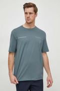 Koszulki męskie - Armani Exchange t-shirt bawełniany męski kolor zielony z nadrukiem - miniaturka - grafika 1